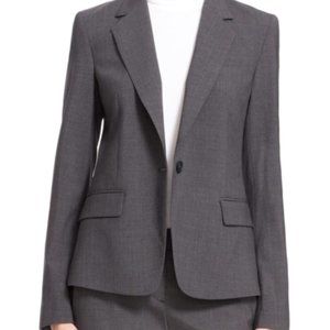 Theory Pant Suit Gray sz 10 Izelle Adjunct Trouser Gabrielle Adjunct Blazer Wool